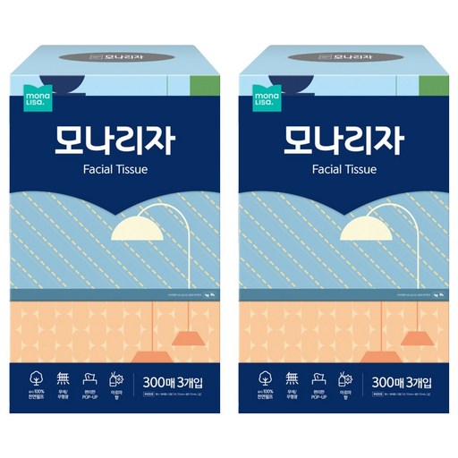 모나리자 천연펄프 미용티슈 2겹