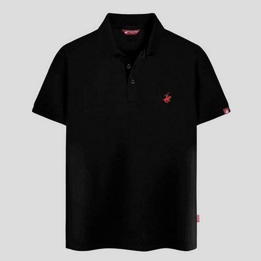 BEVERLY HILLS POLO CLUB 比佛利保羅 男女通用 標準涼感短袖Polo衫 CPW0T01, 黑色