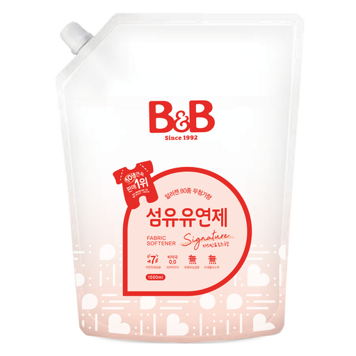 비앤비 비자극 유아 섬유유연제 자스민앤로즈향 리필형