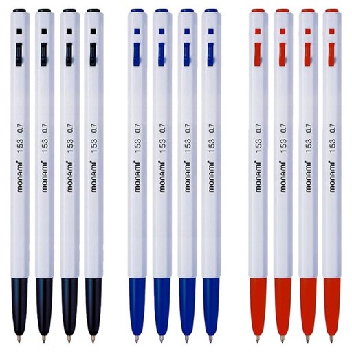 모나미 BP 153 볼펜 0.7mm 3종 x 4p 세트