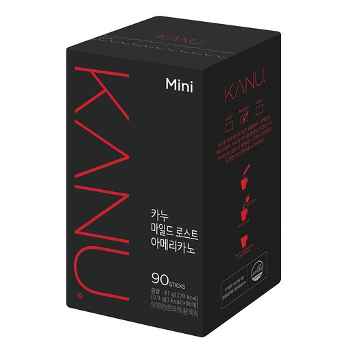 맥심 카누 마일드 로스트 아메리카노 0.9g 90개입 1개 부드러운 맛 즐기기