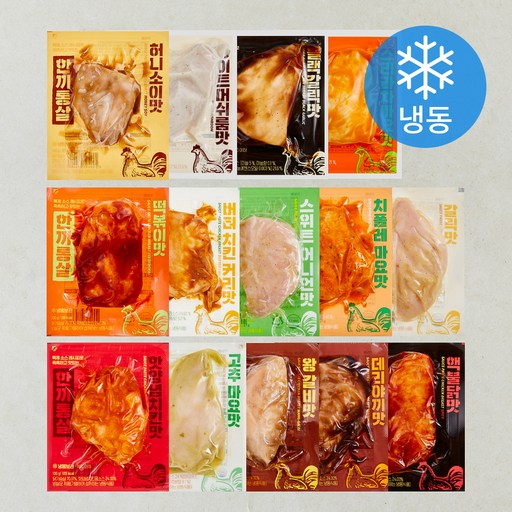 [로켓프레시] 한끼통살 통살 소스 닭가슴살 14종 세트 (냉동)