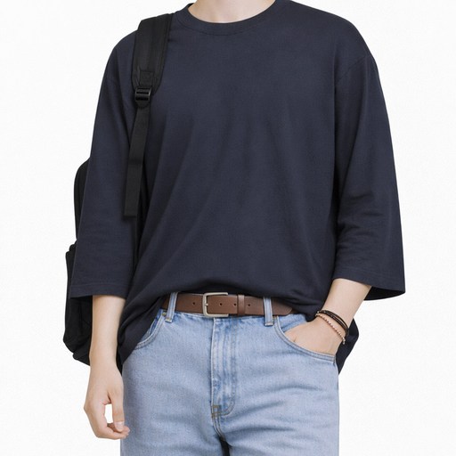 가이스토리 남성용 통기성 프란 7부 티셔츠