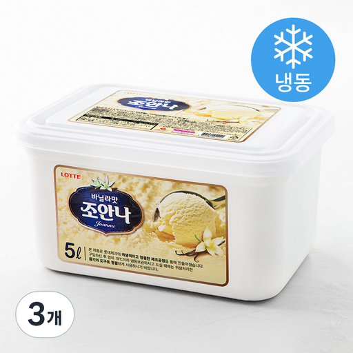 롯데웰푸드 조안나 바닐라맛 5L x 1개입 x 3개