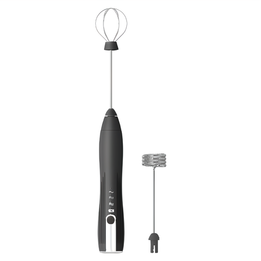 SUNORO 無線電動打奶泡器 附奶泡攪拌頭 + 烘琣攪拌頭, J-16, 黑色