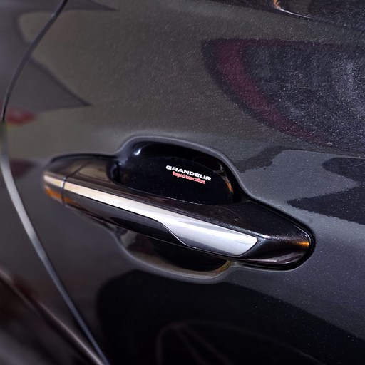 비브랜드와이앤유레터링 인쇄 차 손잡이 투명 도어컵 데칼스티커 랩핑 보호필름 용품 더뉴그랜저 호환