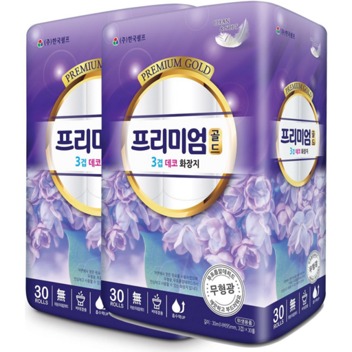 프리미엄골드3겹 데코 화장지 천연펄프 함유