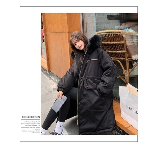 여성 패딩 롱패딩 패션 겨울 2021 여성 코트 후드 모피 칼라 재킷이있는 새로운 허리와 큰 주머니 빵 재킷의 한국어 버전 33
