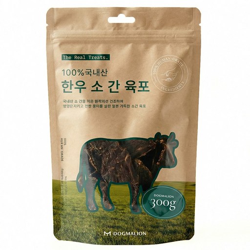 도그말리온 국내산 강아지 수제간식 대용량 6종, 1개, 300g, 한우 소 간 육포 도그말리온 국내산 강아지 수제간식 대용량 6종, 1개, 300g, 한우 소 간 육포
