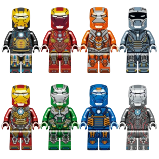아이언맨 호환블록 브릭미니피규어 8종 세트 시리즈 마블 슈퍼히어로 베스트 풀컬렉션 취미수집장식컬렉션용 커스텀 호환 블록피겨, 1개