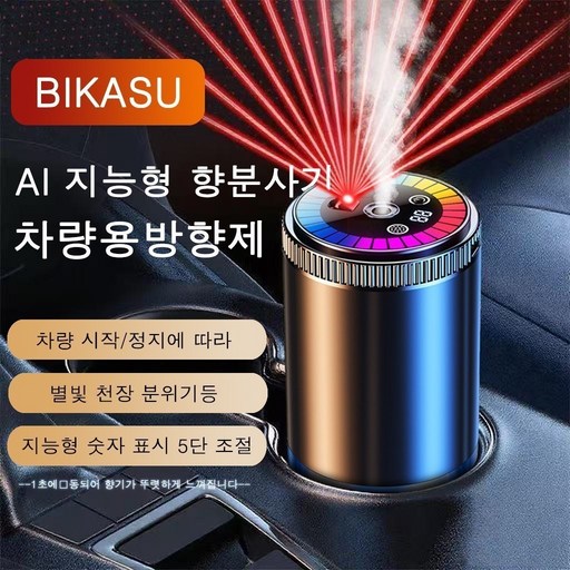 BIKASU 지능형 저소음 차량용 가습기 고급 장식품 남자친구 선물 천장 별빛 프로젝터 음악 반응형 라이트 차량용방향제
