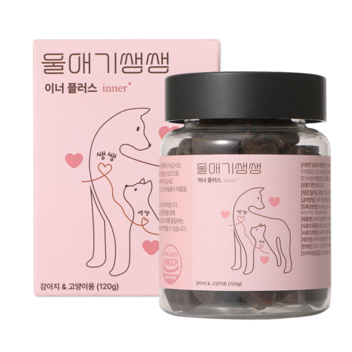 디어랩스 강아지 울애기쌩쌩 이너플러스 기관지 심장 신장 간 영양제