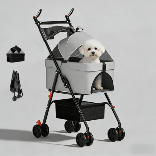스타일닥터 강아지 유모차 접이식 탈부착 대형 강아지고양이 유모차