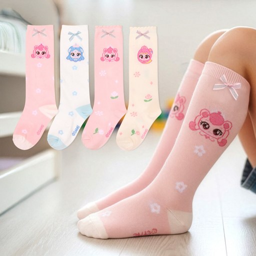 프리미에팜 아동용 캐치 티니핑 프린세스 로얄핑 리본 니삭스 4켤레 세트