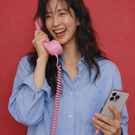 레트로 수화기 전화기 이어폰 빈티지