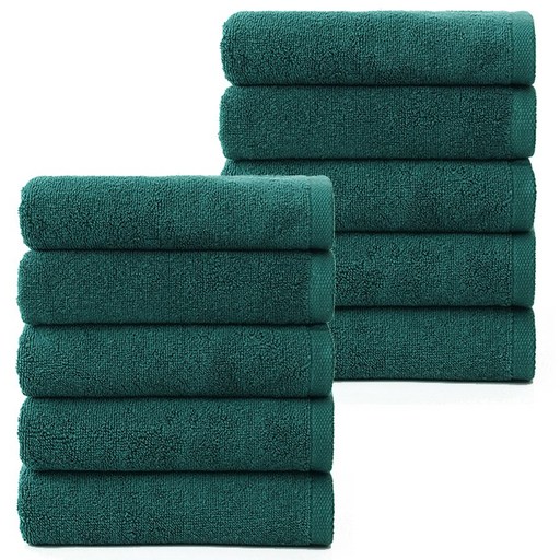 애슐리모던 먼지없는 국산 호텔세면수건 30수 150g, 10개, 딥그린