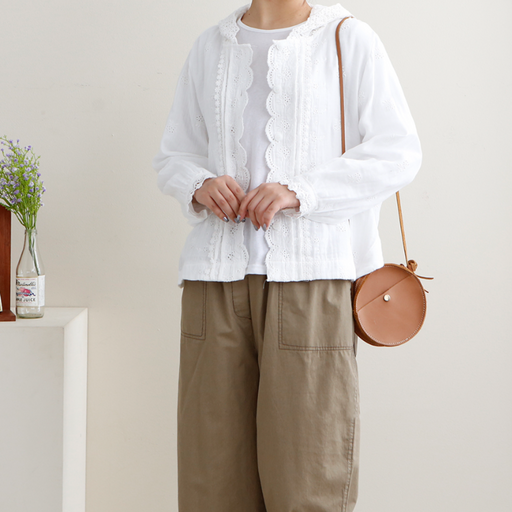 꽃잎 레이스 후드 점퍼