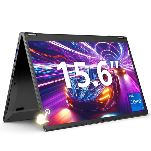 JUMPER 노트북 2in1 15.6인치 접이식 터치스크린 i3 프로세서 128GB SSD 8GB RAM 지문인식 WiFi6 Windows 11 home, JUMPER J1 SEUN2011, WIN11 Home, 8GB, 128GB, 검정색