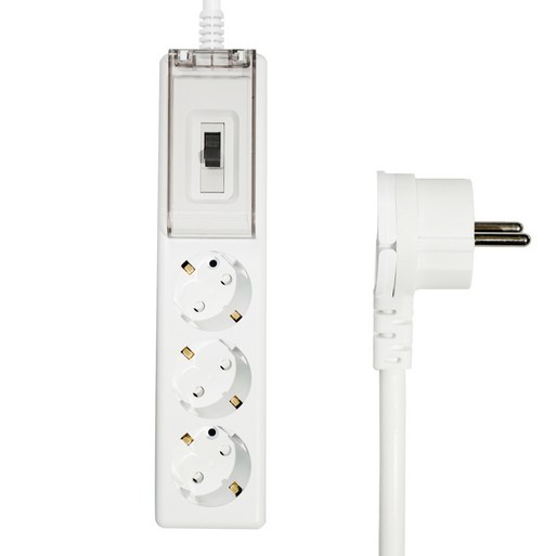 써지오 고용량 납작 슬림 안전 멀티탭 3구 DH3039BM, 화이트, 1개, 2.5m