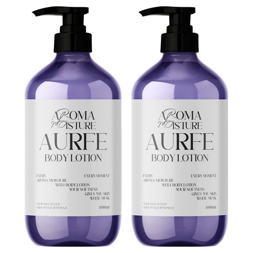 아우페 아로마 모이스처 대용량 바디로션 화이트머스크향, 1L, 2개