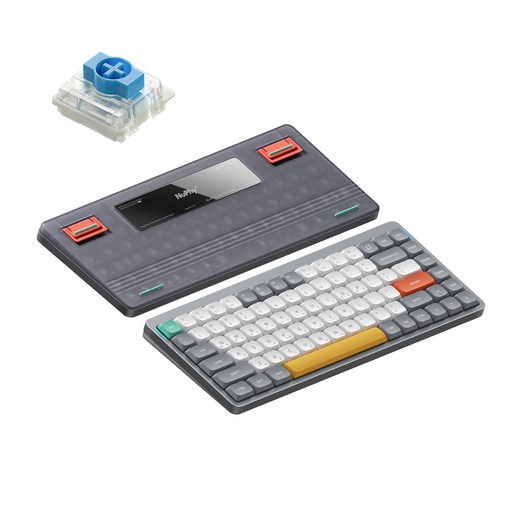 NUPHY AIR75 V2 기계식키보드 청축 블루투스 무선 유선 텐키리스 슬림형, 루나 그레이, 텐키리스