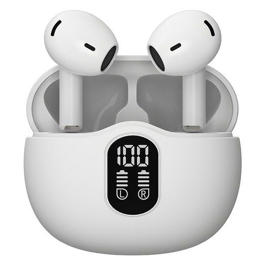 블라우풍트 Ai ENC 노이즈캔슬링 LED 블루투스 5.4 오픈형 이어폰, BLPBE363W, 화이트