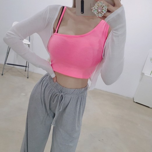 여성 언발나시티 크롭나시 힙한 나시