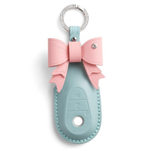 키에티 신형 벤츠 호환 베지터블 가죽 S클래스 스마트 키케이스 키홀더, 스카이 블루