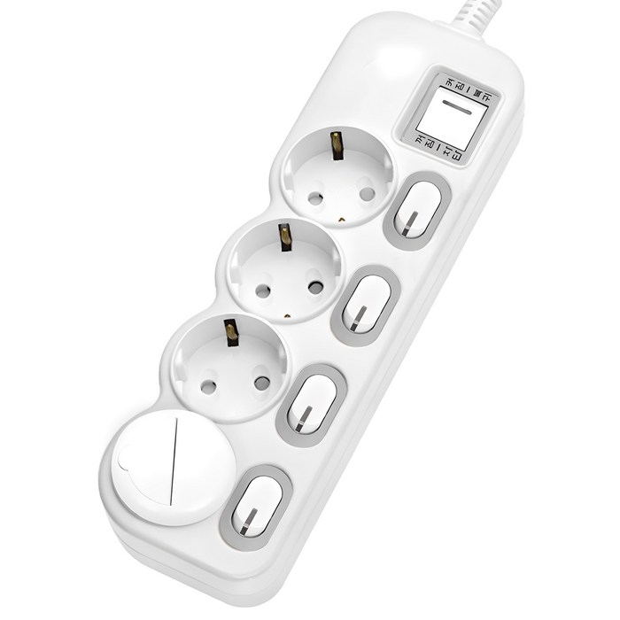 에코파워탭 LED 개별 과부하차단 멀티탭 전선형 4구 EPM-L304SS + 안전커버 랜덤발송