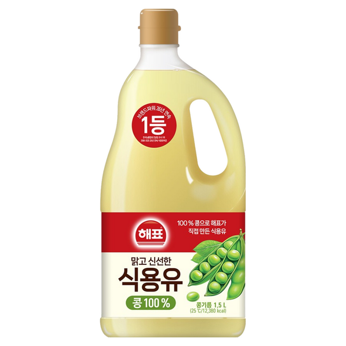 해표 콩기름 식용유 1.5L 대용량 튀김 부침용