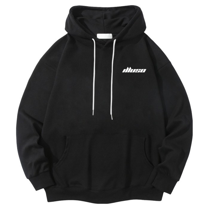 일루소 로고 레터링 소프트 특양면 후드티