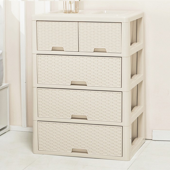 라탄 스마일 양면 수납장