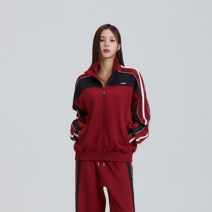 널디 남녀공용 트리플 라인 트랙 탑