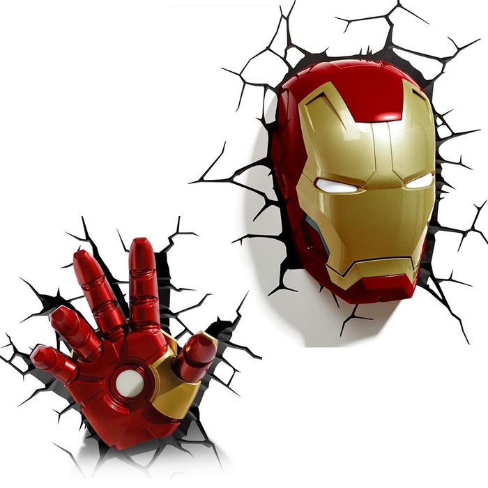 씨플 벽면 장식용 어벤져스 아이언맨 LED 램프 아이방 벽등 인테리어 무드등