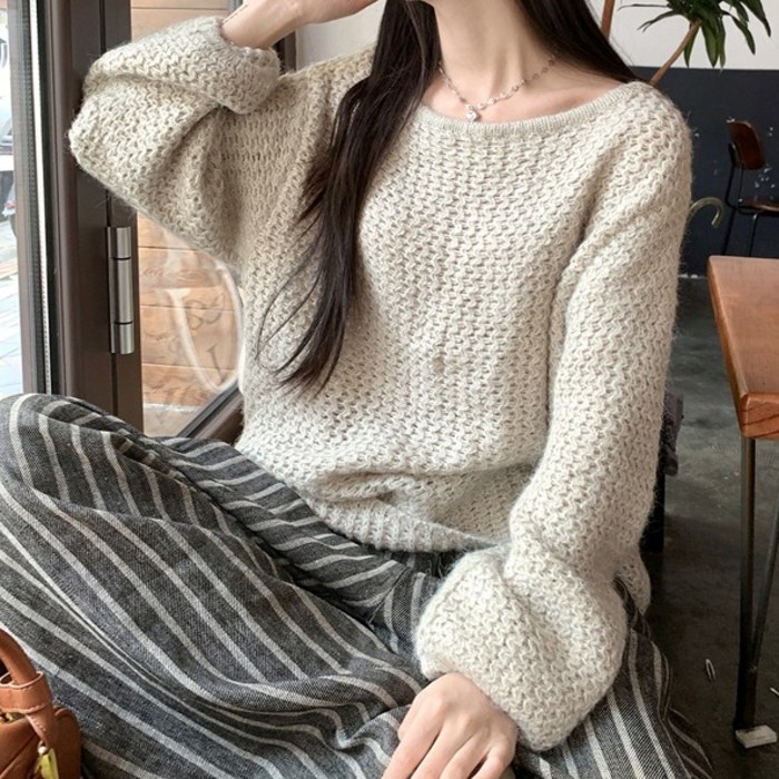 마랑 라운드넥 데일리 니트