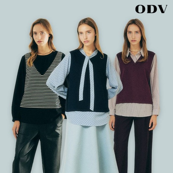 쇼핑엔티 25FW ODV 레이어드 블라우스 3종