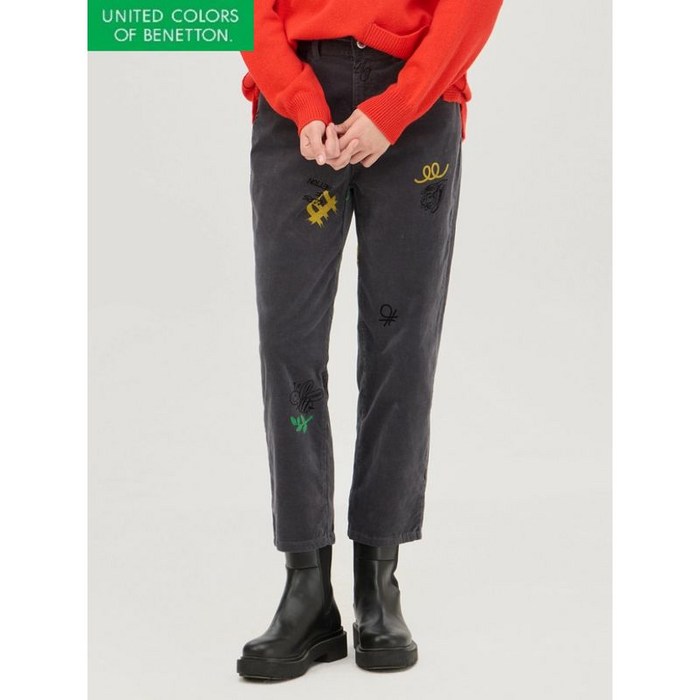 베네통 패턴 코듀로이 팬츠 BADPA7561