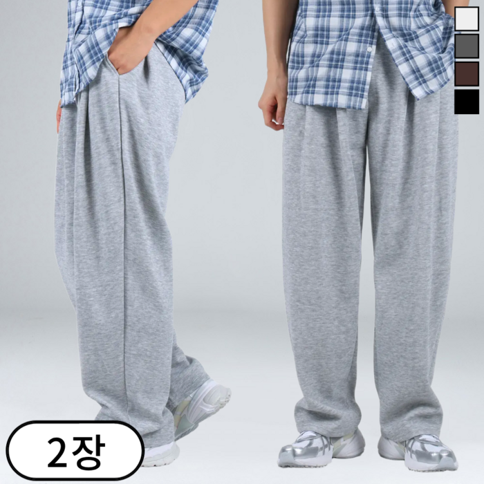 11 남자 3턱 스판 밴딩 와이드팬츠 트레이닝 바지 66232