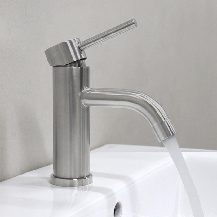 로딘 세면대 수전 무광 스텐304 원홀 세면 수전 욕실 수도꼭지 N131, 1개