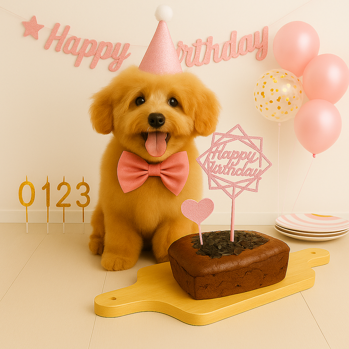 도기머기 강아지 케이크파티용품 세트, 1세트, 소간칩핑크, 280g