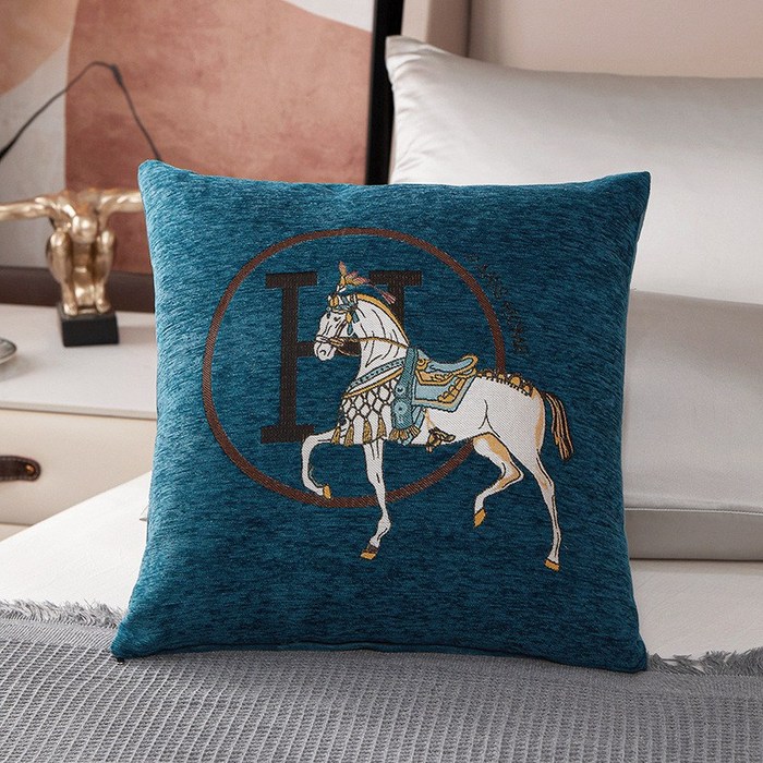 빅무드 셔닐 자수 쇼파 쿠션 커버