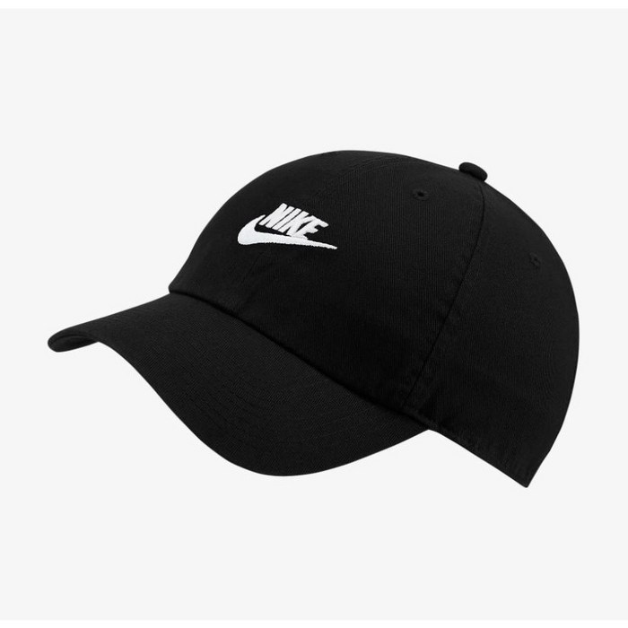 나이키 스우시 캡 데일리 국민 모자 블랙 헤리티지 위시드 캡