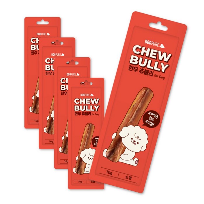 도그퓨어 한우 츄불리 소형 10gX5개 강아지간식 불리스틱, 5개, 10g