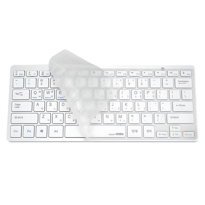 코시 블루투스 무선 텐키리스 키보드  키스킨, 실버, KB4001BT