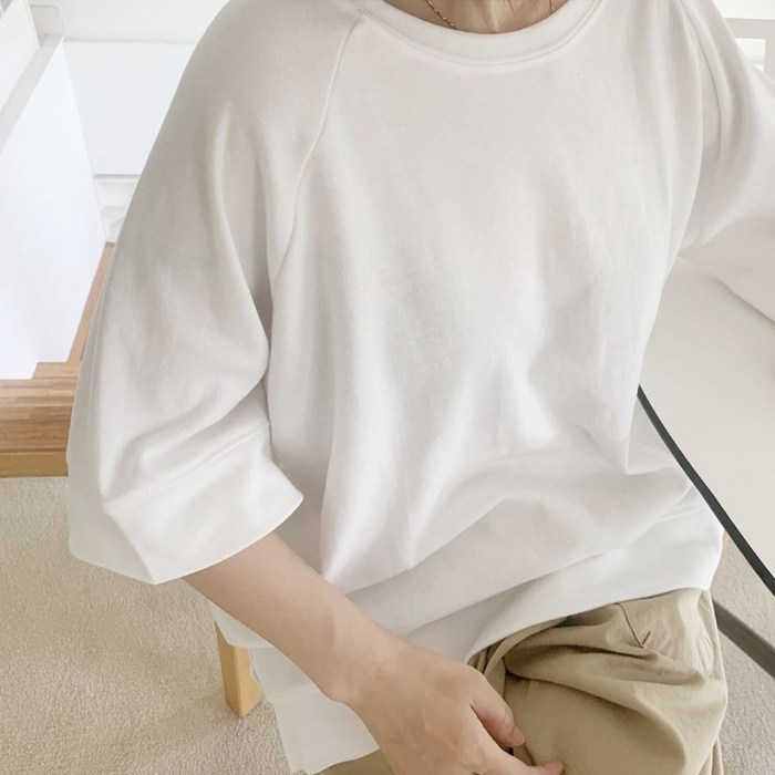 애플망고샵 여성 빅사이즈 오버핏 반팔 무지나그랑 캐주얼 롱 여름 티셔츠