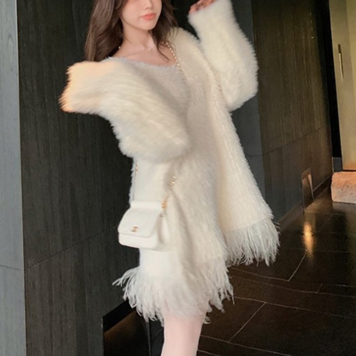 텐미닛스타일 청순퓨어템 러블리룩 앙고라 미니 바르에 원피스 텐미닛스타일 청순퓨어템 러블리룩 앙고라 미니 바르에 원피스