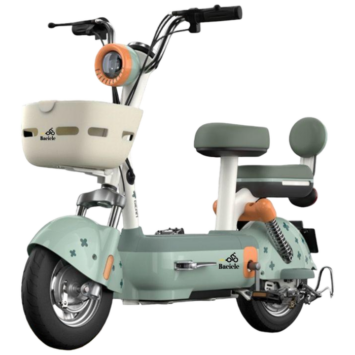 Bacicle 2025년 전기자전거 전동 48V 미니벨로 리튬 배터리 출퇴근 배달, 그린 15A 리튬배터리