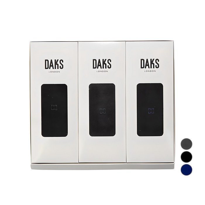 닥스 남성용 신사 무지 장목 3족 양말 선물세트  쇼핑백