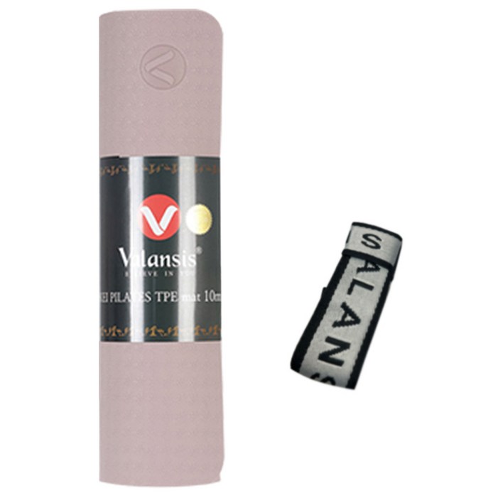 밸런시스 TPE 요가 매트  스트랩, 화이트퍼플, 1세트