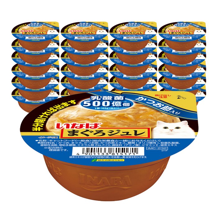 이나바 고양이 마구로쥬레 컵간식, 가다랑어포, 65g, 24개